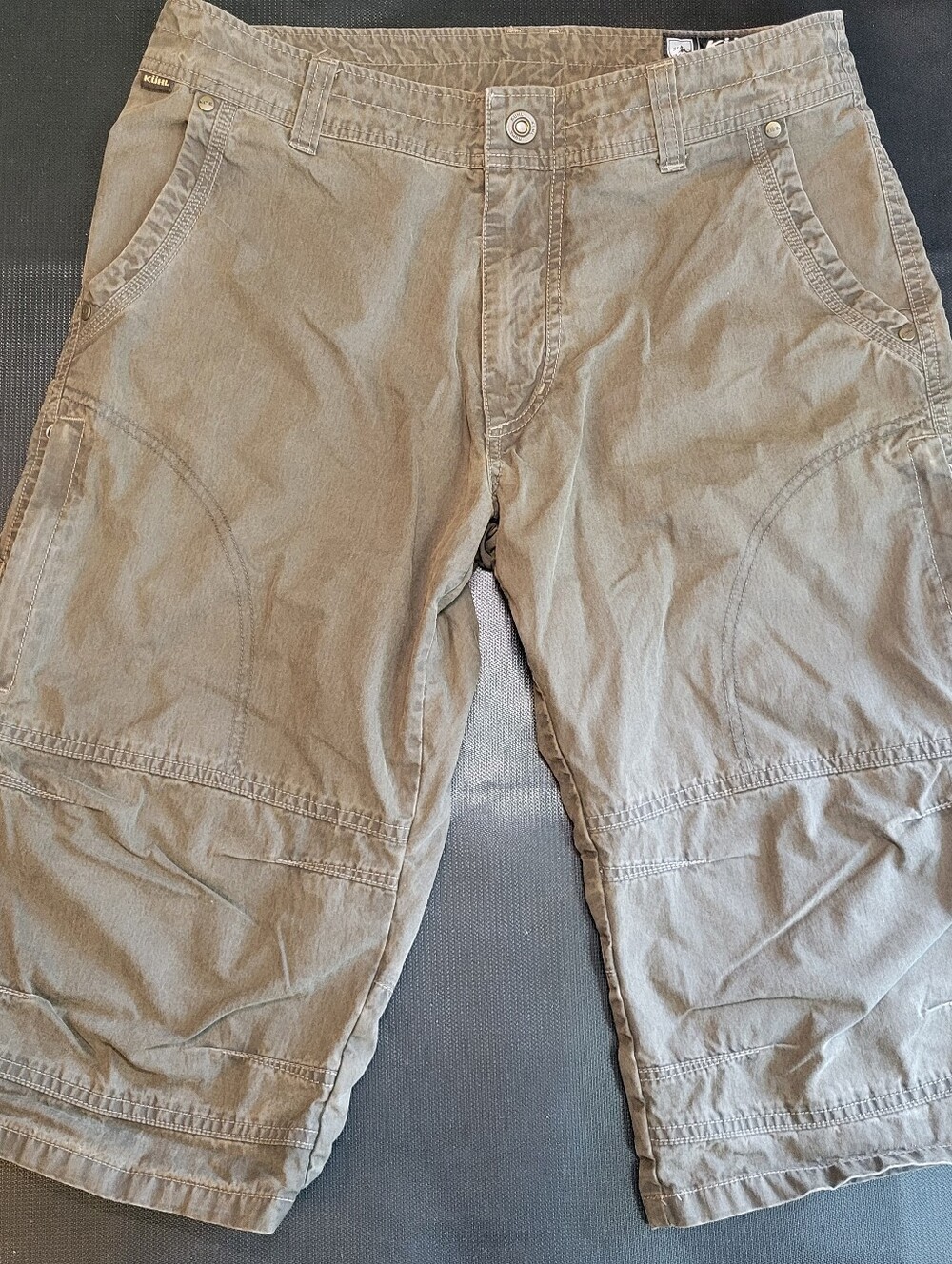 KUHL Ramblr Lightweight Cotton Blend Shorts 32 Vintage Patina Gray/brown Color